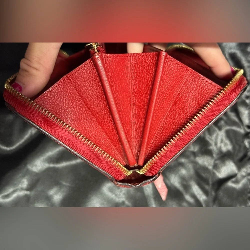 Louis Vuitton red Empreinte monogram zippy wallet